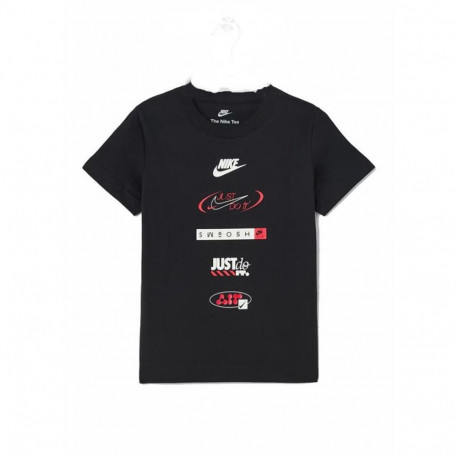Child's Short Sleeve T-Shirt Nike Brandmark Stack Black - 2-3 Years