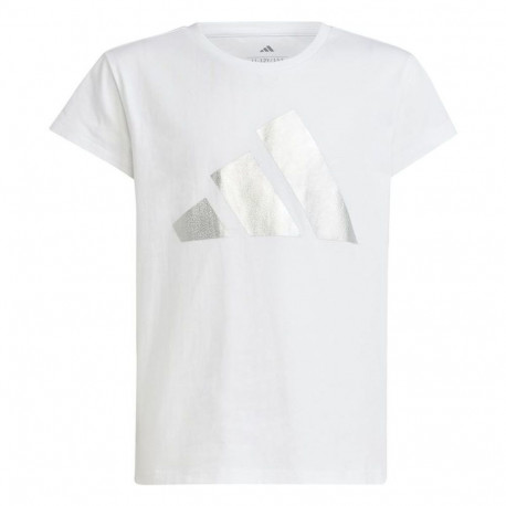 Child's Short Sleeve T-Shirt Adidas Glam White - 7-8 Years