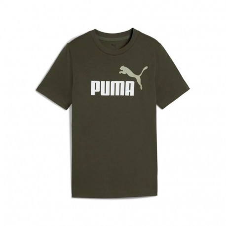 Child's Short Sleeve T-Shirt Puma Essentials 2 Color No.1 Log Olive - 13-14 Years