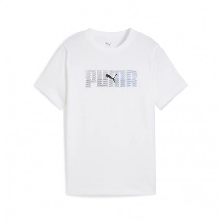 Child's Short Sleeve T-Shirt Puma Essentials Logo Lab B White - 13-14 Years