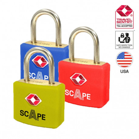 Võtmega tabalukk Scape Travel TSA-385 Metall Ristkülikukujuline