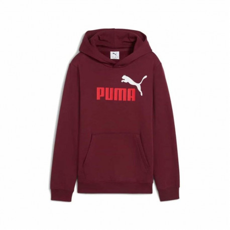 Tüdrukute kapuutsiga dressipluus Puma Essentials 2 Color No. 1 Kastanpruun - 7-8 aastat
