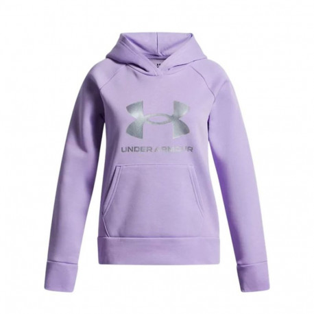 Tüdrukute kapuutsiga dressipluus Under Armour Rival Flc Shimmer Hdy Lavendel - 8 aastat