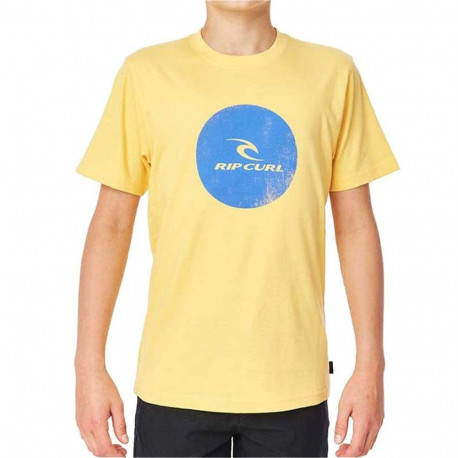 Child's Short Sleeve T-Shirt Rip Curl Rip Curl Corp Icon Boys Yellow
