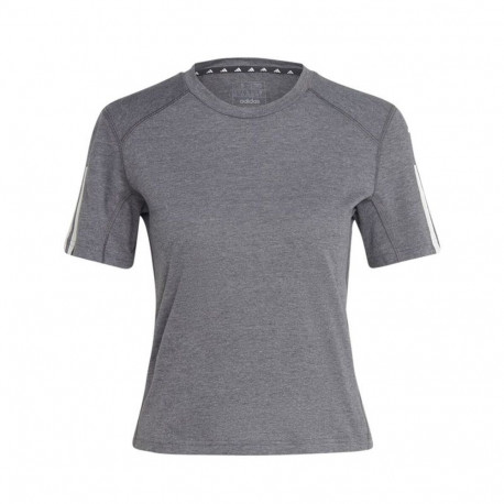 Lühikeste varrukatega T-särk, naiste Adidas 3-Stripes Essentials Helehall