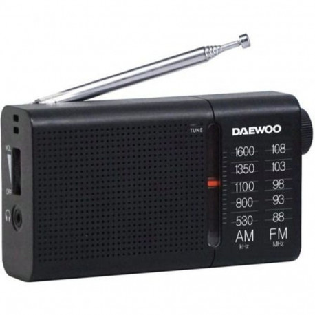 Transistorraadio Daewoo DW1119 Must AM/FM