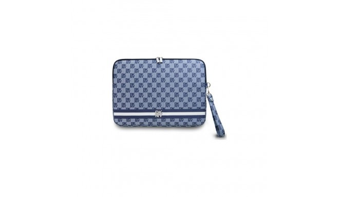 DKNY DKNY Sleeve Checkered Pattern Printed Stripes 14" Laptop Case - Blue