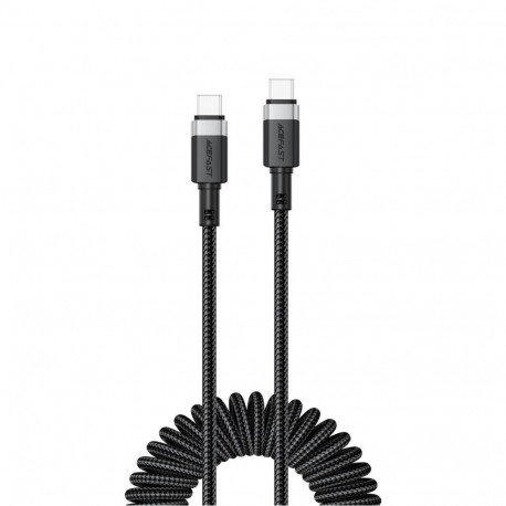 Acefast Acefast C14-03 USB-C - USB-C Spring Cable 480Mb/s 3A 1.2m - Black
