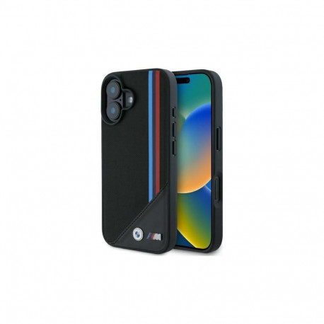 BMW BMW M Meshed Tricolor Stripes MagSafe case for iPhone 16 - black