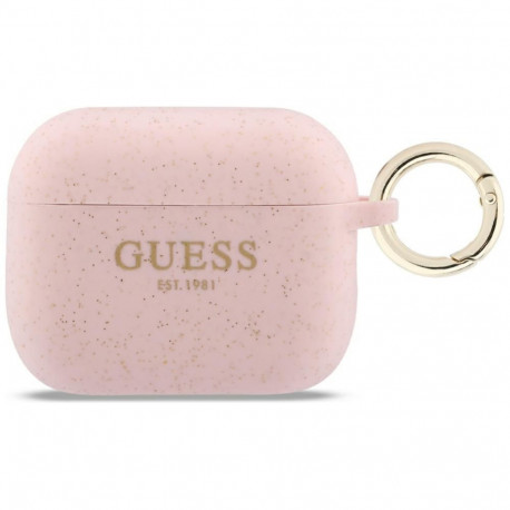 Guess Guess Silicone Glitter Ring Case for AirPods Pro 3 - Pink