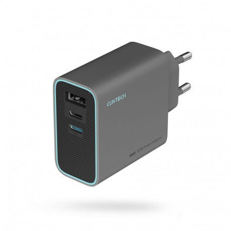 Cuktech Cuktech CUKAD653EUGR 65W GaN Wall Charger 2 x USB-C 1 x USB-A - Gray