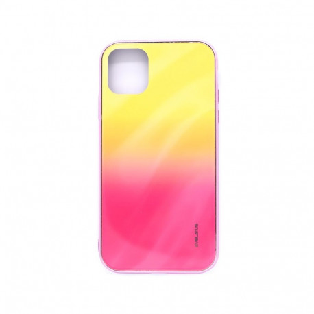 Evelatus Apple iPhone 11 Water Ripple Full Color Electroplating Tempered Glass Gradient Yellow-Pink