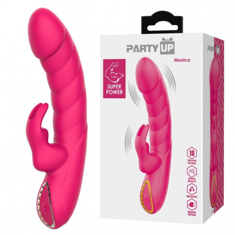 Monica Party Up rabbit-vibraator magnitlaadimisega, roosa