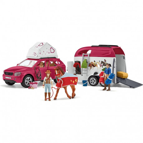 Schleich Horse Club adventures with car and horse trailer, toy figure