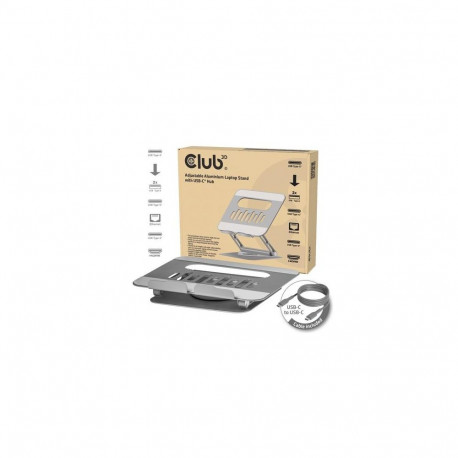 CLUB3D Adjustable Aluminium Laptop Stand with USB-C® Hub