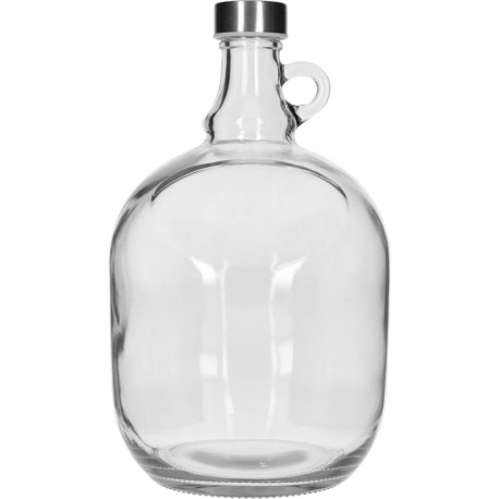 Dama Demijohn 3 L BROWIN 640003, with 43 mm metal screw cap and handle