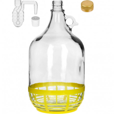 5 L Lady demijohn koos korviga, keeratava korgiga, korgi ja külgmise õhulukuga BROWIN 640416, 5.0 L,