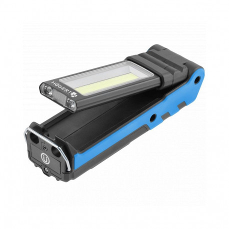 Hogert HT1E407 LED töölamp, 5W, 400 lm, IP54, 270°, 2000 mAh, USB, magnetiline, konksuga