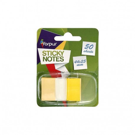 Sticky plastic indexes 44x25mm yellow
