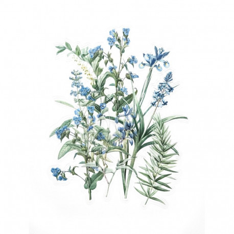 Läbipaistvad kleebised – Sinine bukett 12tk