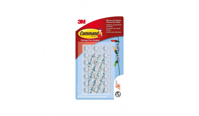 Hook 3M Command T17026CC  plastic  transparent  20 pcs.