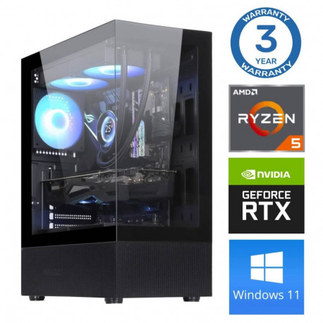 INTOP Ryzen 5 3600 16GB 250SSD M.2 NVME+2TB RTX5050 8GB WIN11Pro