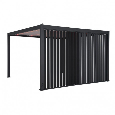 Vertical shutter wall for gazebo MIRADOR-111 3m, dark grey