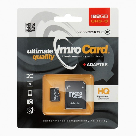 IMRO memory card microSD 128GB 100MB/s class10 UHS 3 4K with adapter SD
