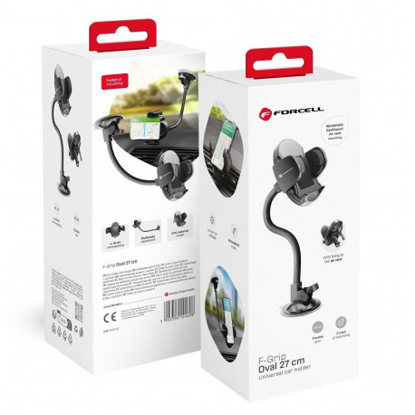 Car phone holder Forcell F-Grip Oval 27 cm windshield / dashboard / air vent black