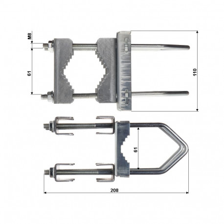 Cross masts clamp OZK-60