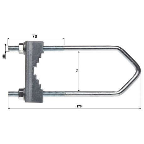 U-poldiga klamber OZ-50/M8X150