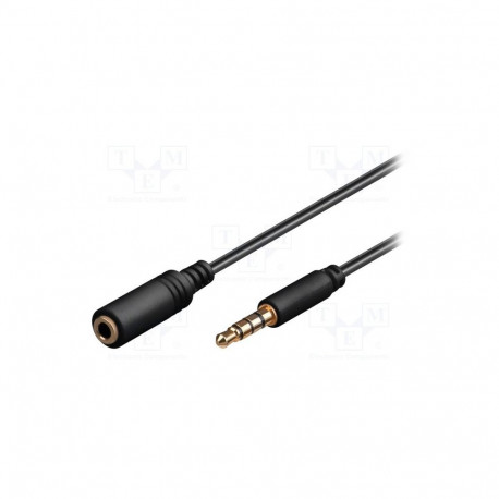 Goobay AVK-184-500BK audiokaabel; 3.5mm 3pin pesa, 3.5mm 3pin pistik; 5m; must
