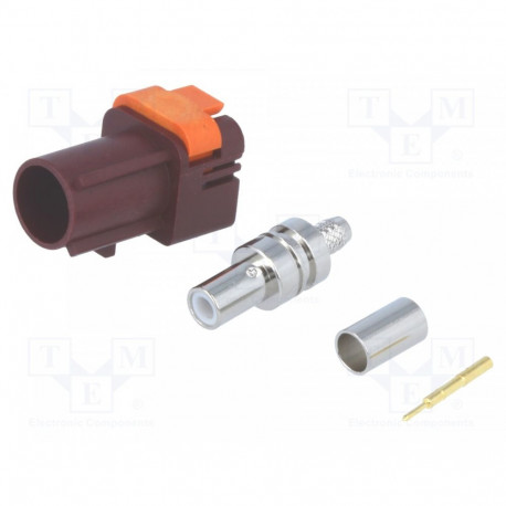 Plug;FAKRA II SMB;male;straight;RG174,RG316;crimped;claret