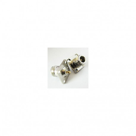 N female plug for panel, 4 holes, solder