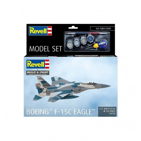 Here is a detailed product overview for a 1:72 Scale Boeing F-15C Eagle Plastic Model Set