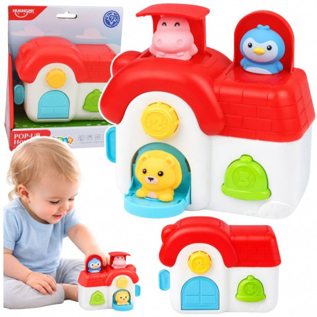 interaktiivne hariv maja väikelapsele hüppavad loomad