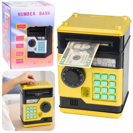 bankomaat elektrooniline seif säästupõrsas tuled helid PIN-kood kuldne