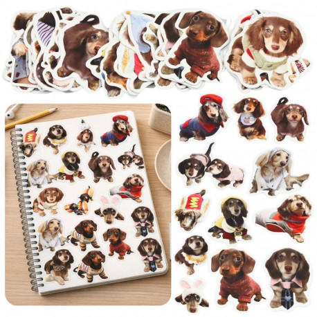 Komplekt spanjelidega koerapildiga paberist kleebiseid kaunistamiseks 50 tk