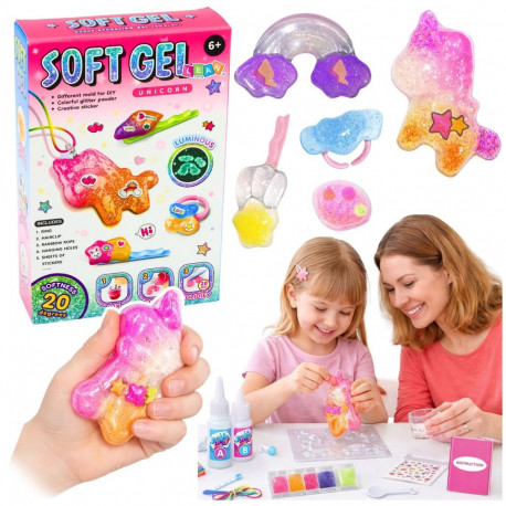 Zestaw Kreatywny DIY Żelowa Biżuteria Figurki Świecące w Ciemności