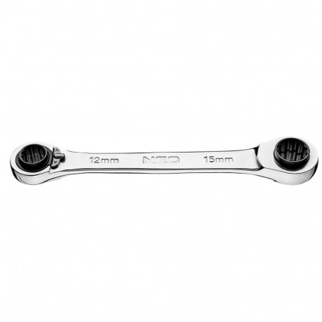 Klucz z grzechotką 4 w 1, 12 x 13 mm + 14 x 15 mm