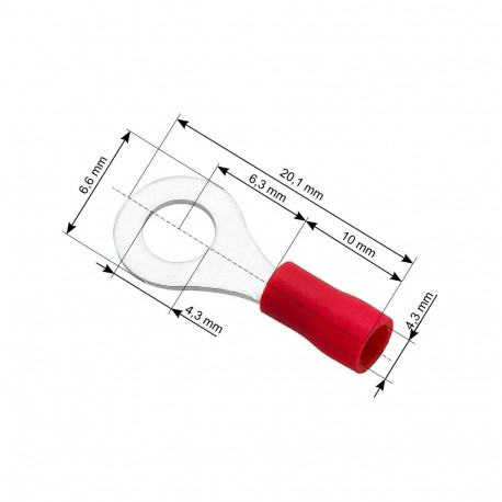 43-013# isoleeritud rõngaskonnektor kruviga 4,3 kaabel 4,3mm