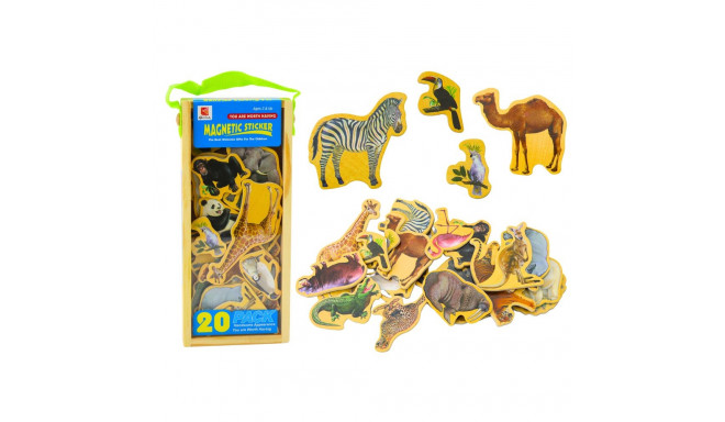 komplekt värvilised puidust loomad 20 tk magnetid