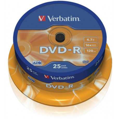 Verbatim DVD-R 4,7GB 16x 25tk tornis