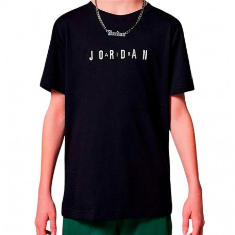 Child's Short Sleeve T-Shirt Jordan Mj Wordmark Emb Crew Black - 3-4 Years