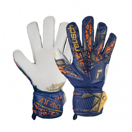 Goalkeeper Gloves Reusch Attrakt Grip Navy Blue Adults - 9