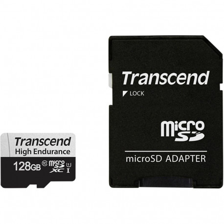 "CARD microSD Card 128GB Transcend SDXC USD350V w/Adapter"