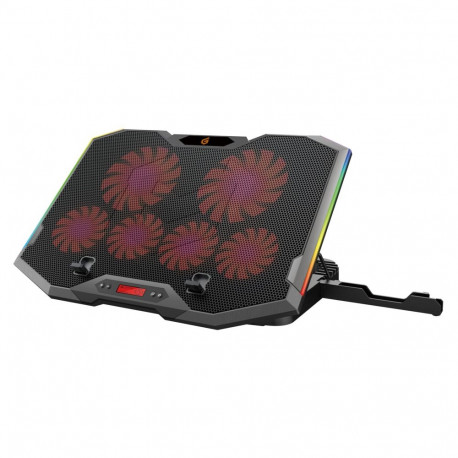 "CONCEPTRONIC 6-Fan USB-A2.0 Laptop-Kühlpad 30Kg RGB 17"" sw"