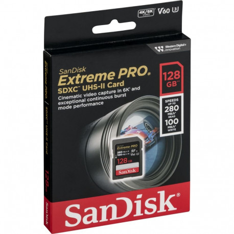 "CARD Sandisk PRO 128GB V60 UHS-II S"