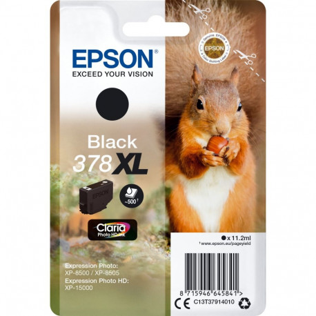 "Epson Tinte 378XL C13T37914010 Schwarz bis zu 500 Seiten"