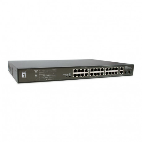 "Switch 24x FE FGP-2831 2xGE 2xGSFP 19"" 390W 24xPoE+"